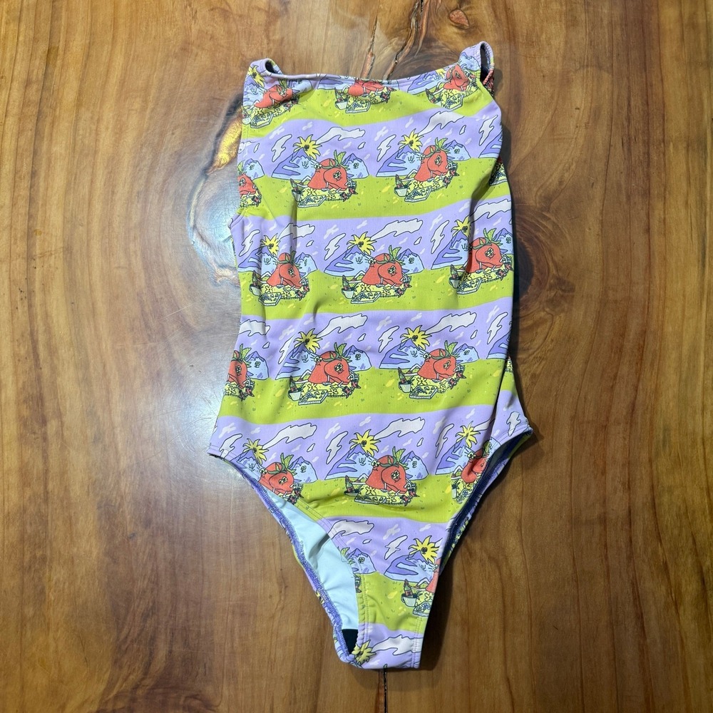 Nooworks Women's Bathing Suit XS Jammin One Piece Strawberry Swim Beach